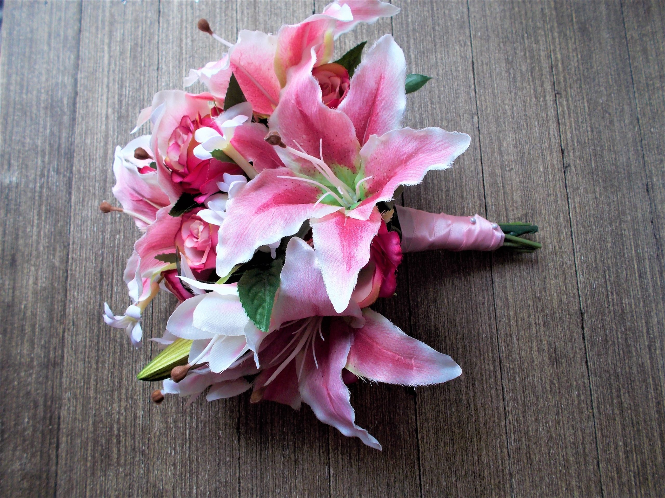Stargazer Lilly Cheryl's Wedding Bouquets Silk Wedding Flowers Cincinnati